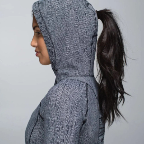 Lululemon Water Bound Hoodie Burlap Texture Black Dune / Black Sz 6 - Picture 4 of 9